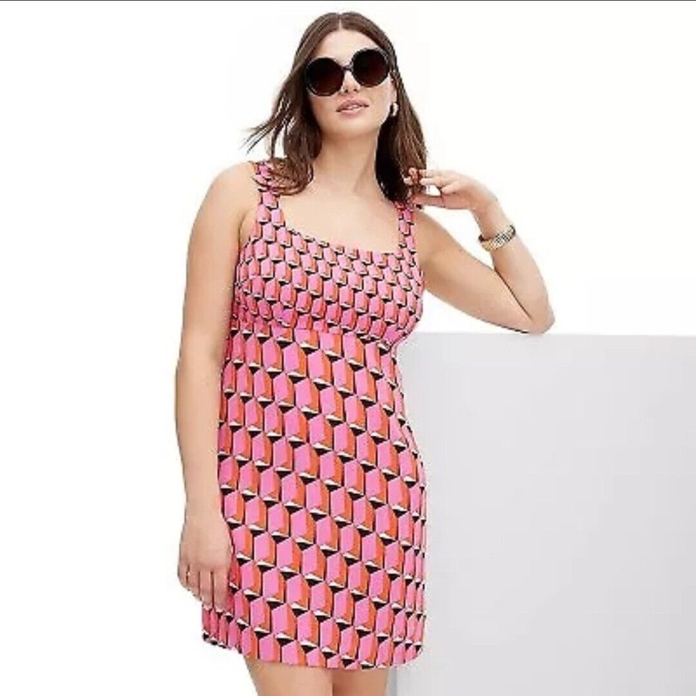 Diane von Furstenberg Mini Shift Dress, Size 6, Geometric Pattern, Sleeveless